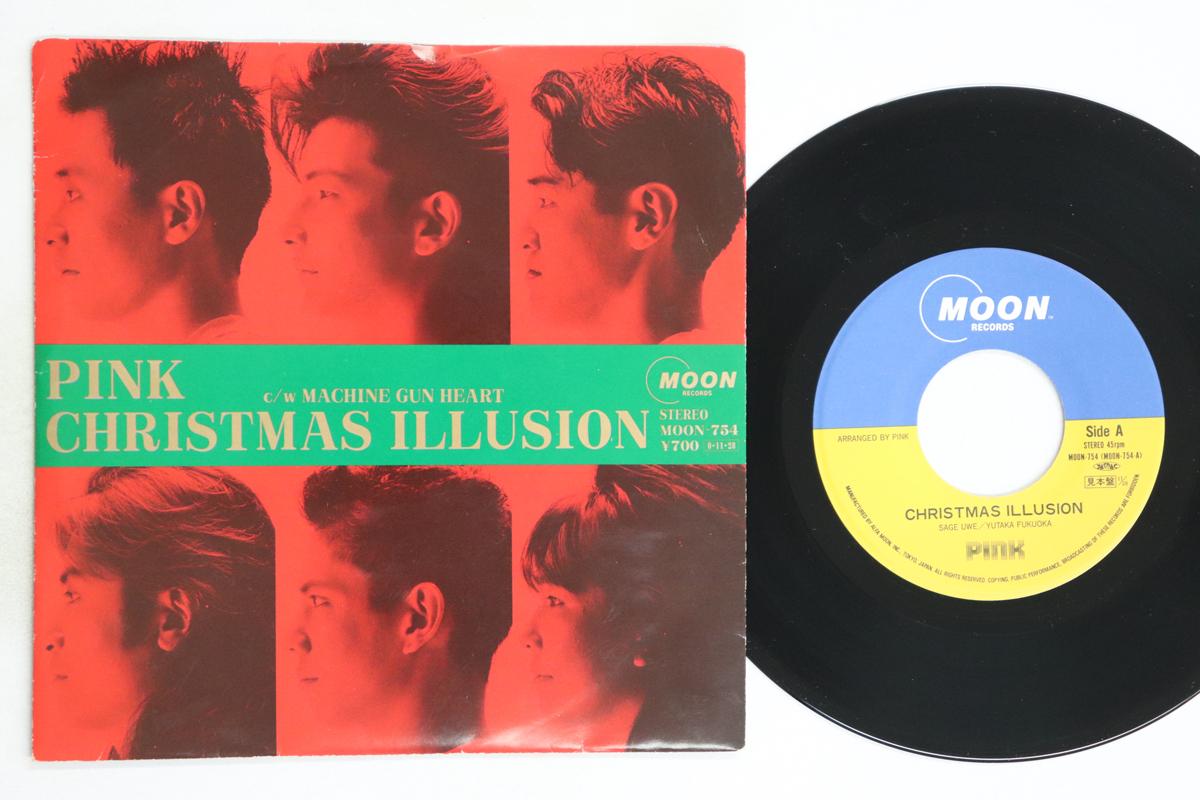 

7inch Record PINK - Christmas Illusion / Machin Gun Hea MOON754PROMO MOON Japan Japanese Pop/Rock Used