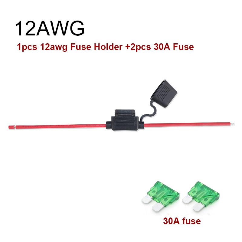 Waterproof Mini Small Medium Auto Fuse Holder 16/14/12/10AWG Car Blade Fuse Wire Cable 10A 20A 30A 50A Fuse Power Socket Fuse Holders1