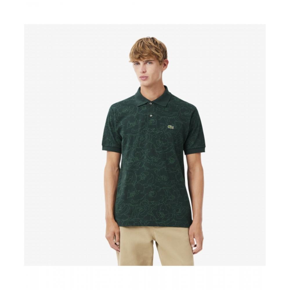 

Lacoste Мужское поло с коротким рукавом и цветочным жаккардом [темно-зеленый] 004