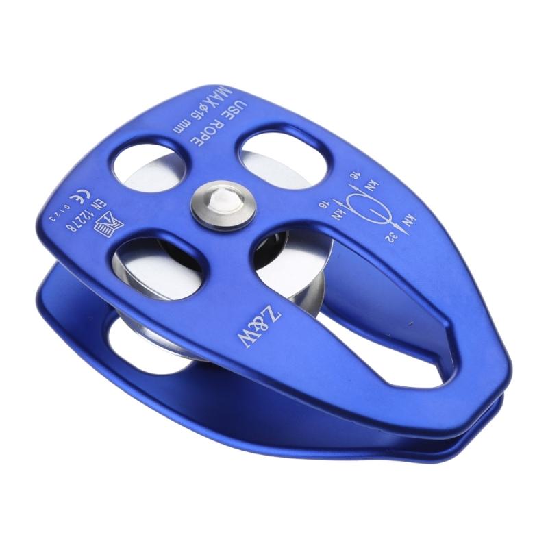 Stainless Flexible Active Pulley Sideplate Single Sheave Pulley 360degree Wwivel for Rock Climbing Hauling Gear 28KN