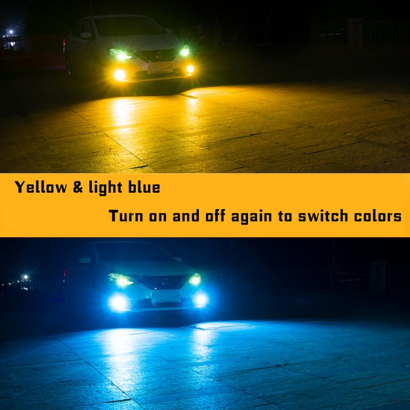 

2 шт. яркий H11 H8 светодиодный автомобильный CSP HB3 HB4 9005 9006 светодиодный противотуманный фонарь лампа постоянного тока 12-24 В H7 автомобильный противотуманный фонарь DRL 1set светло-синий/жёлтый