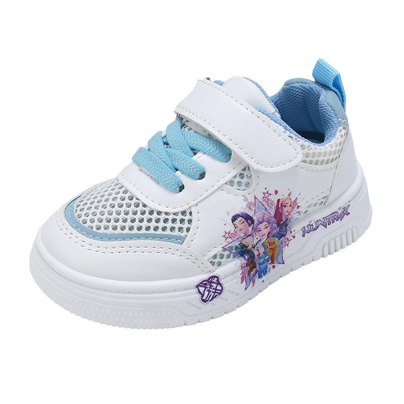2026 Girls' Cartoon Princess White Sports Shoes - Summer Casual Fashion for Big Kids