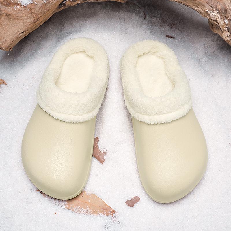 Unisex Winter Home Slippers Warm Plush Lined Waterproof Anti-Dirty Wear-Resistant Non-Slip Indoor Outdoor Comfortable Slippers