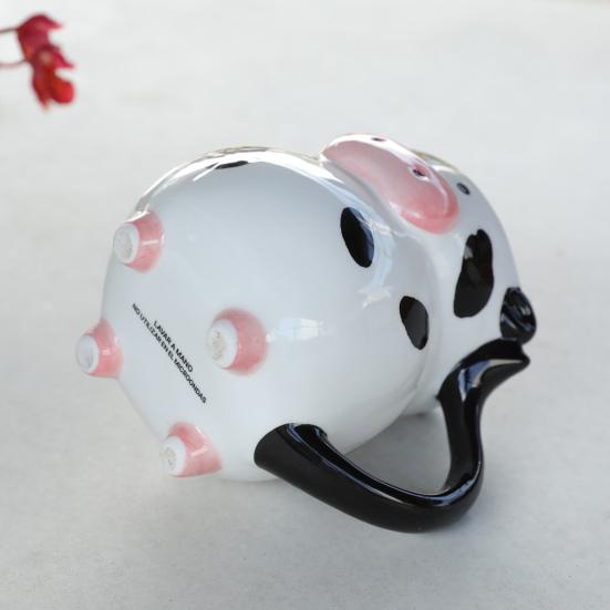 Tazze da Caffè da Ufficio con Manico, Tazza in Ceramica Mucca 3D, Capacità 580ml, Tazze Mattutine Carine, Tazza Animale, Decorazione da Scrivania Originale per Casa E