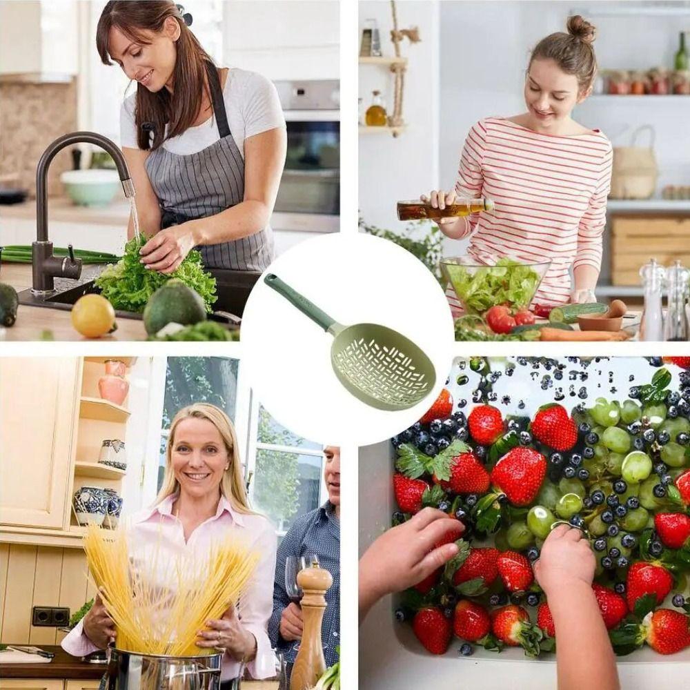 Heat Resistant Slotted Spoon Long Handle Cooking Strainer Spoon Skimmer Food Filters Spoon  Noodle