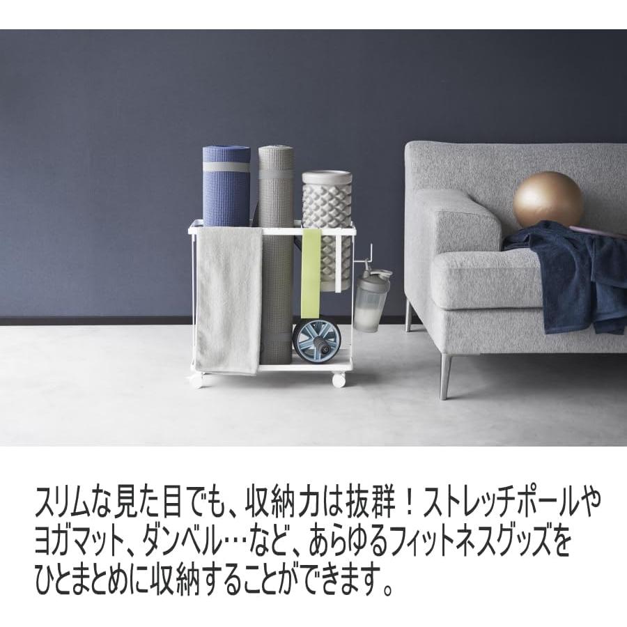 Fitness Goods Storage Rack with Casters Tower Black Yamazaki Jitsugyo Gap Storage Rack Yoga Mat Storage with Casters Muscle Training Foam Roller Home