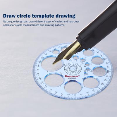 5-1PC Multifunction Geometric Template Plastic Measuring Ruler Circles Drawing Shape Geometric Drawing Stencils Tools for Office