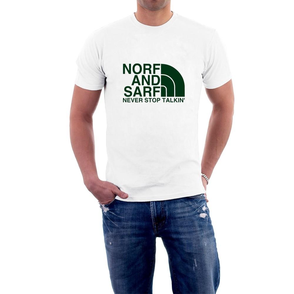 

Norf and Sarf T-shirt Never Stop Talkin Parody Cockney Rhyming Tee by Sillytees XL