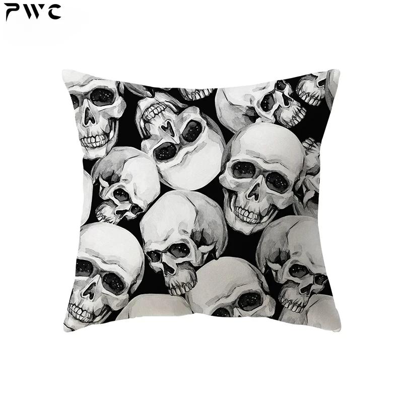 Skull Throw Pillow Cover Halloween Theme Series Throw Pillow Cover Sofa Chair Bed Cushion Cover Home Decor