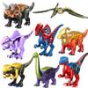Dinosaur Building Block Model Tyrannosaurus Rex Pterosaur Triceratops Velociraptor Small Particle Assembly Children'S Toys