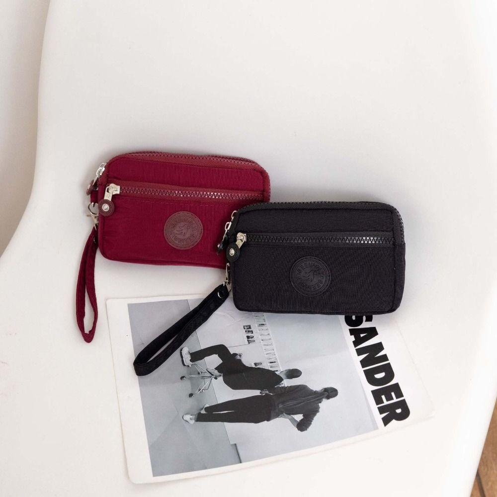 Nylon Wrist Phone Purse Niche Design Small Phone Bag Trendy Solid Color  Coin Purse  Travel
