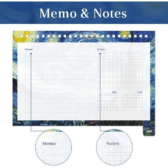 2026 Calendar Desktop Calendar - Vintage oil painting style art flip calendar with month labels and clear date display, suitable for office