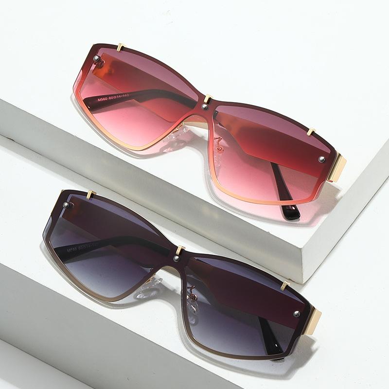 One Piece Casual Sunglasses Metal Personalized Decorative Sunshade Sunglasses Trendy Girl