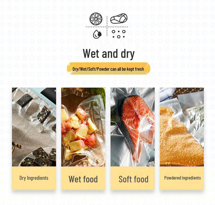 Haushaltsvakuumiergerät mit Doppelfunktion zur Konservierung von trockenen und feuchten Lebensmitteln