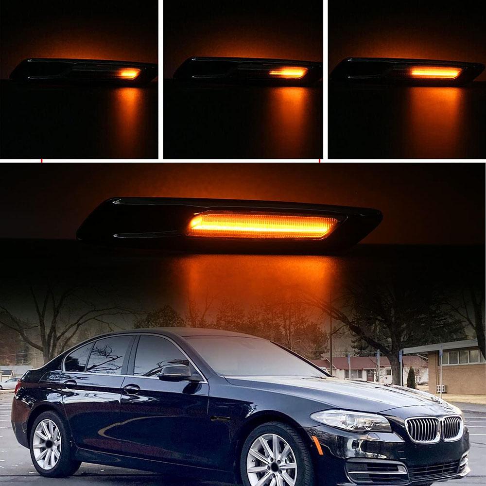 2x LED Side Marker Light Turn Signal Smoked 63137154167 For BMW 528i 528iX Sedan