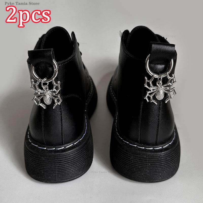 

2pcs Metal Skull Butterfly Pendant Shoes Buckle Boots Shoes Decoration Heel Accessories Men Women Party Jewelry Diy Snap Hook