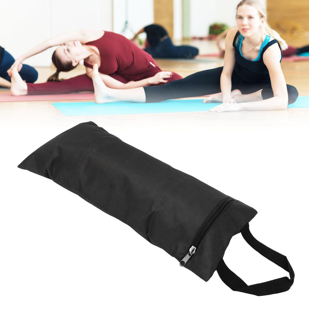 Yoga Sandbag 3 Colors Zippered Design Oxford Cloth Material Rollable Foldable Weighted Fitness Bag for TrainingBlack 41.5x18 Cm