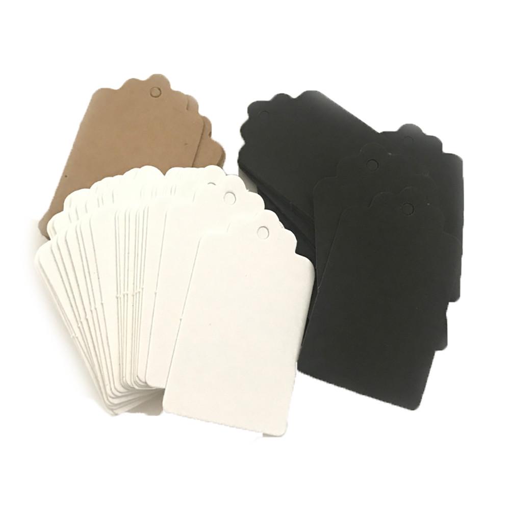 100 stk Kraftpapir Bryllup Hengeetikett Gaveetiketter Blonder Kamskjellhode Etikett