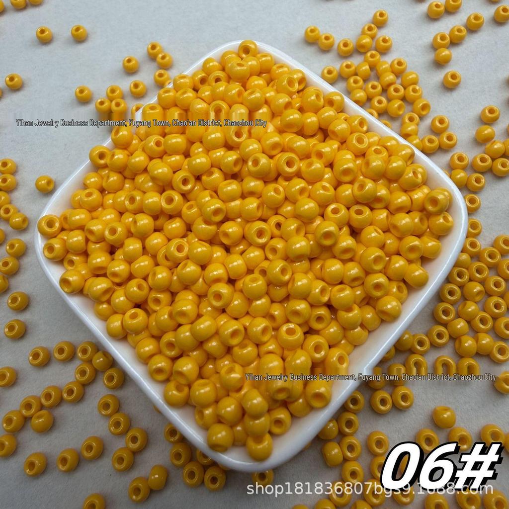 4mm Solid Color Glass Rice Beads for DIY Hairpins, Jewelry, and Embroidery Accessories