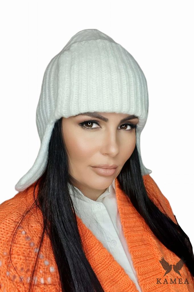Amethyst Ushanka Winter Hat Ecru Color