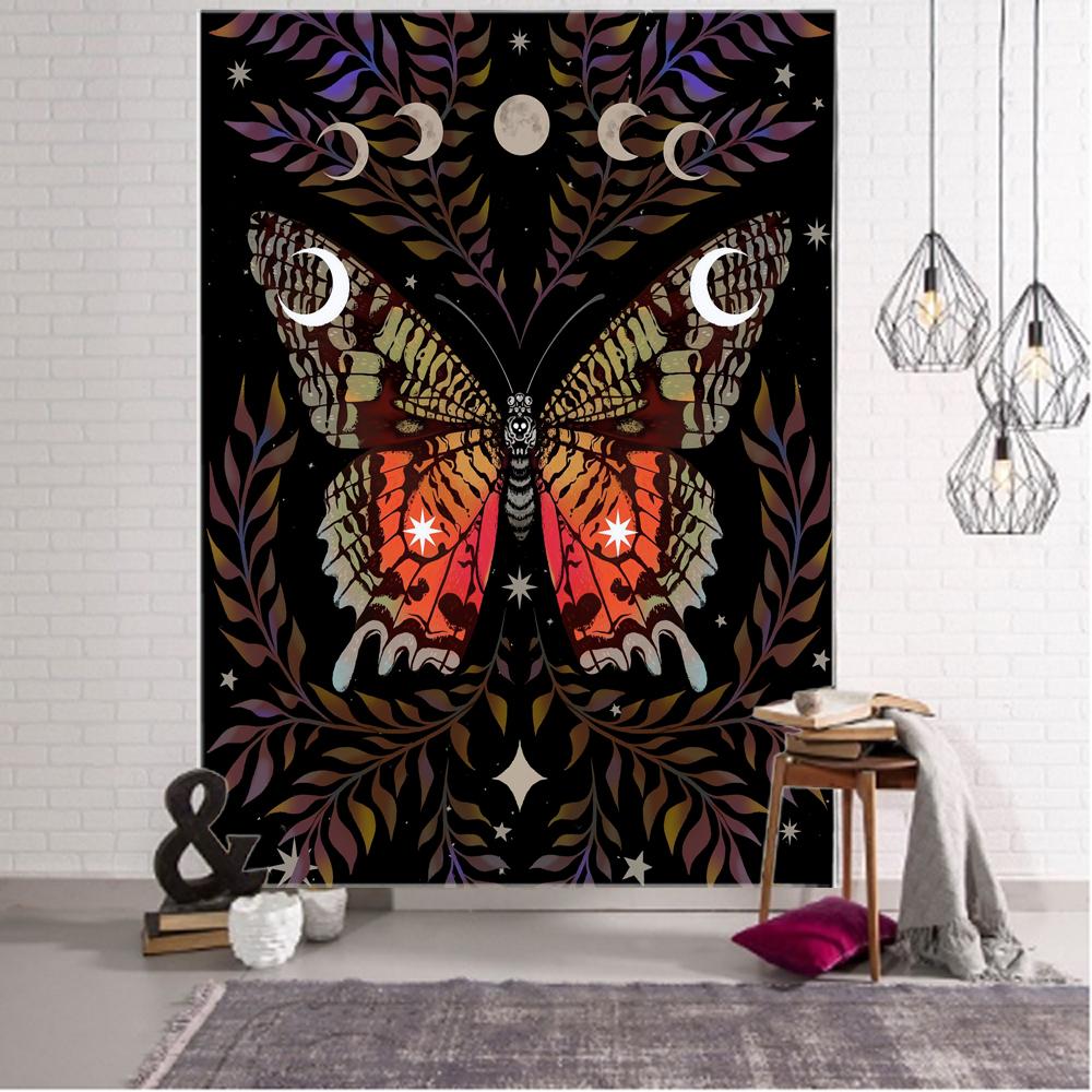 

Звездная Луна Бабочка Гобелен Настенное Художественное Украшение Фон Бутаро Гобелен Мистическое Колдовство Украшение Спальня Домашний Декор