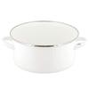 Bestco Enamel Casserole with Glass Induction and Gas Bran Pot, 22cm, Lid, Compatible, White, NQ-0254,