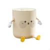 Trash Can, Large Capacity, PressTop, With Lid, Cute, Suitable for Living Room and Bedroom, Cream