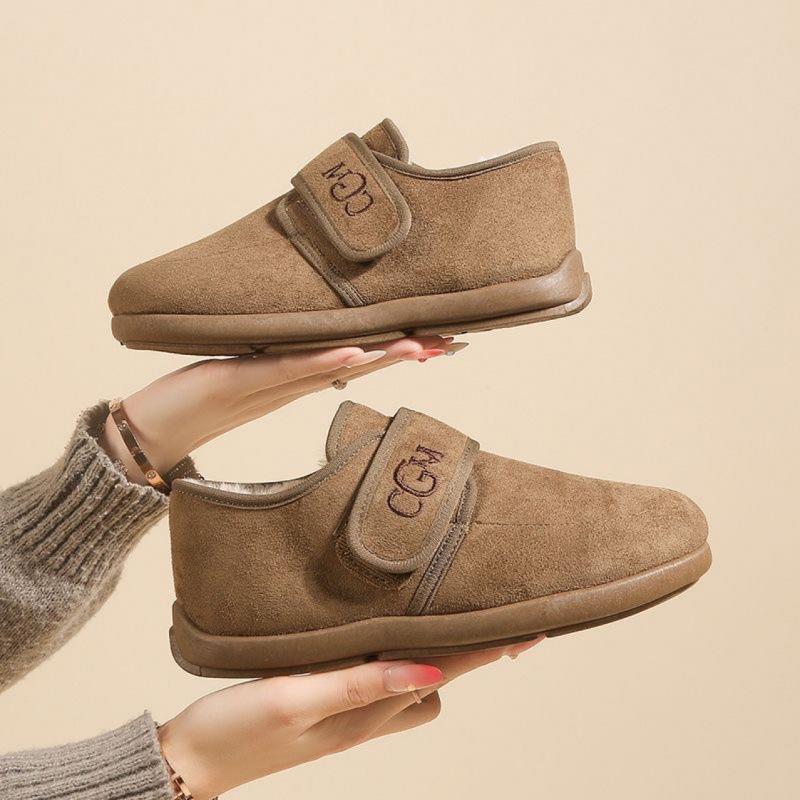 Winter new soft-soled shoes new fashion Velcro cotton shoes Doudou one-pedal women's cotton shoes