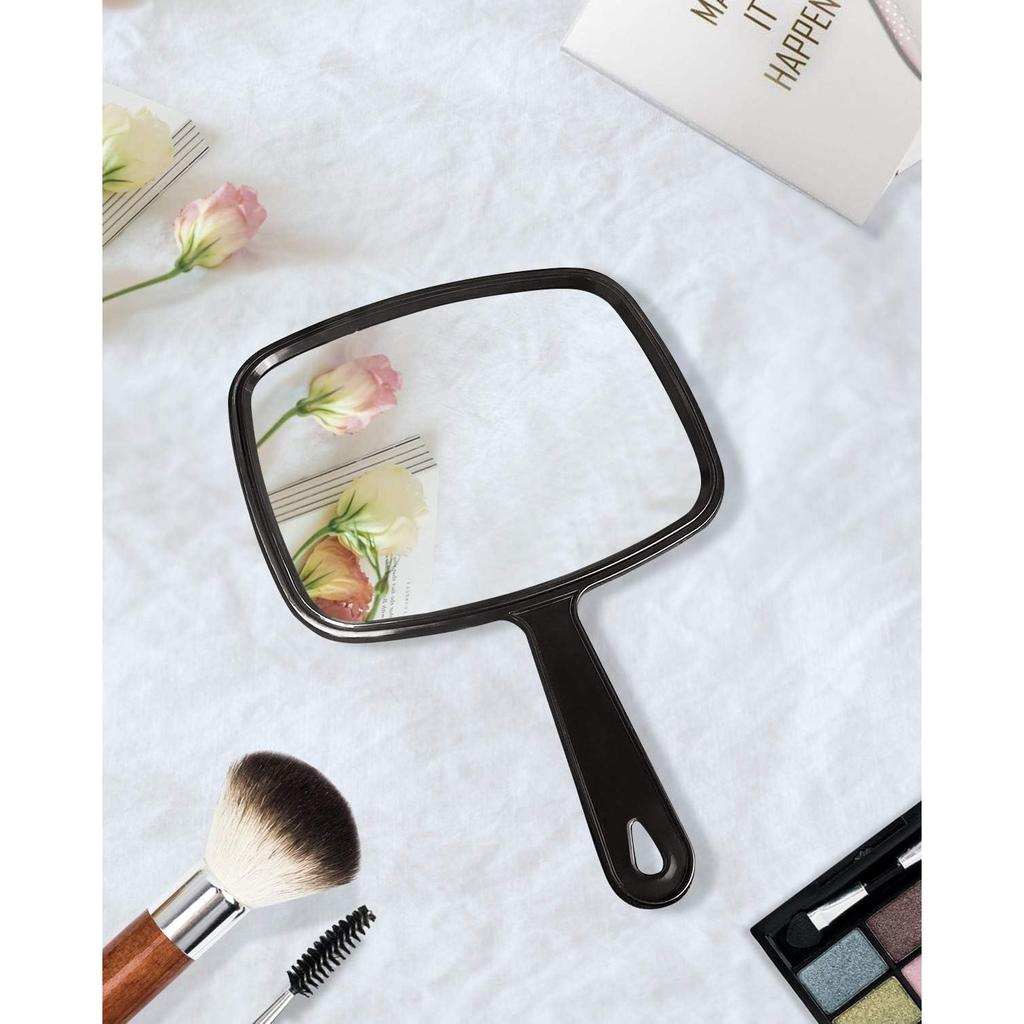 10.3" L x 7.4" W Hand Mirror for Home and Barber, Black