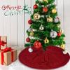 Cross-border Creamy White & Red Knitted Christmas Tree Skirt - Holiday Atmosphere Decor Accessory