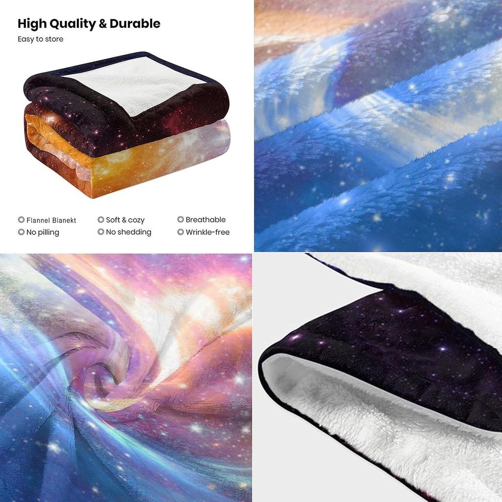 Funny Galaxy Throw Blanket Lightweight Flannel Throw Classic Galaxy Soft Comfy Plush Blanket For Home Decor Perfect For Sofa