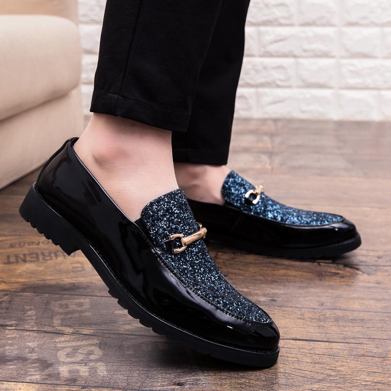 Leder Herren Freizeitschuhe Luxusmarke Herren Slipper 2024 Herren Glänzende Friseurschuhe Stilvolle Klassische Herrenschuhe für Hochzeit