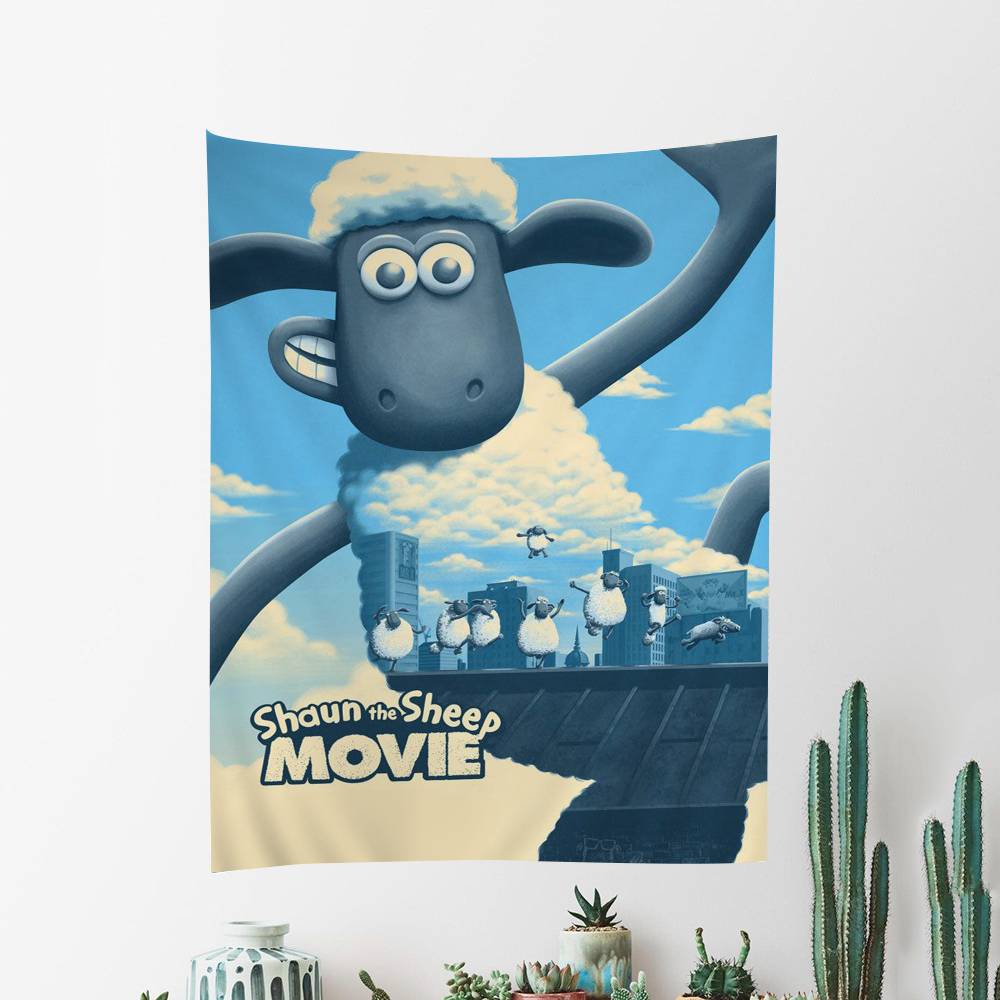 Cartoon SShaun fun the Sheep anime DIY Wall Tapestry for Living Room Home Dorm Decor Wall Art Decor
