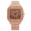 Hot Sale Fashion Square Diamond Full Diamond Roman Graded Scale Ladies Watch Women's Watch Quartz Watch Silver Gold