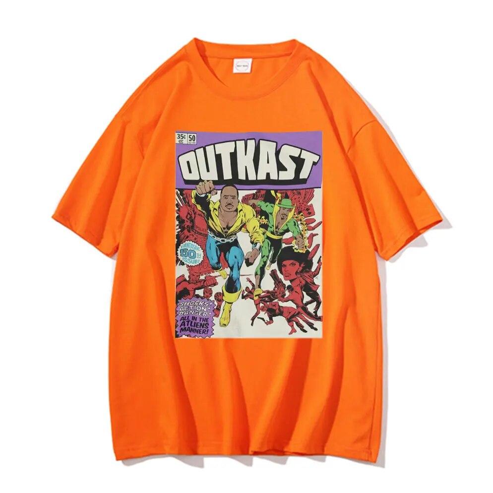 Tričko inspirované komiksem Outkast s rapovým grafickým potiskem Unisex Dámské Vintage tričko Unisex Bavlna Oversized Tričko Unisex Hip-Hop trička