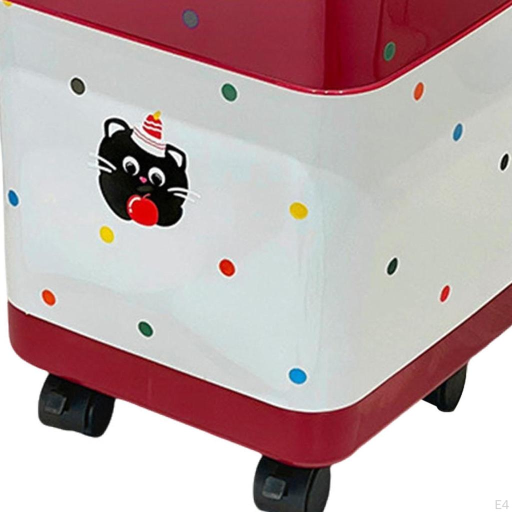 Kitchen Trash Can with Wheels Rolling Garbage Bin Wastebasket for Office