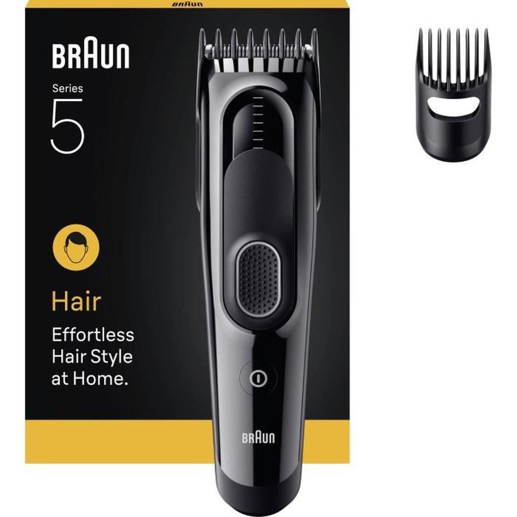 Tondeuse à cheveux - BRAUN - HC5510 - Sans fil - 50 min - 9 réglages - Noir