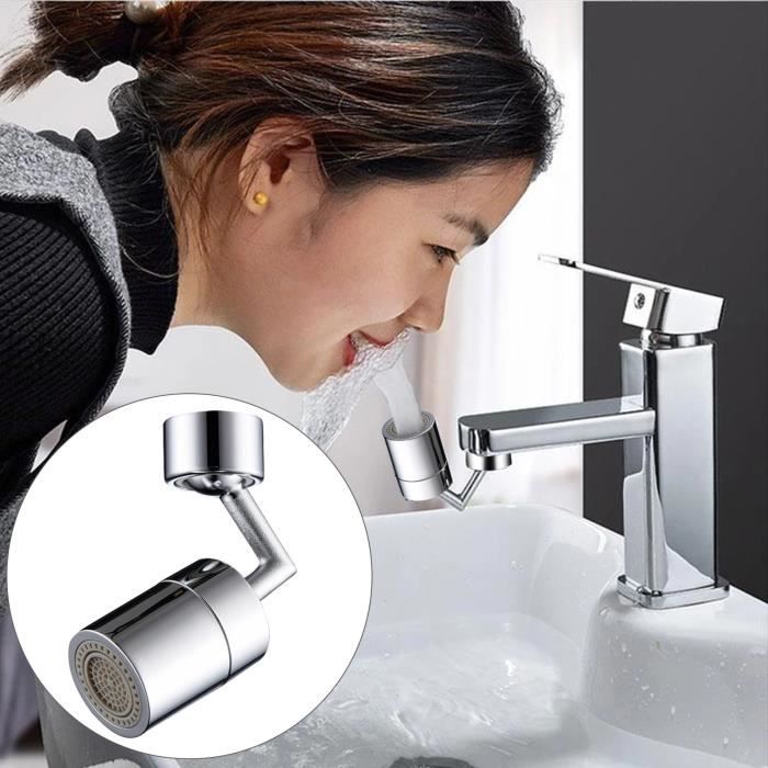 Prolunga rubinetto rotante - Argento - 720° - Risparmio idrico - Anti-schizzi - Universale