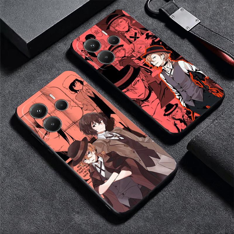 Bungo Stray Dogs Manga Soft Phone Case for Xiaomi Redmi Note 12 13 14 15 Pro Plus 11 12S 11S 11T 10 4G Black Cover Back Shell
