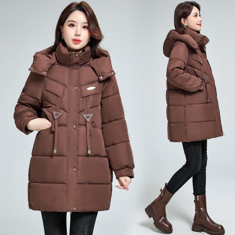 Mid-length down padded jacket women's 2025 new fashion padded jacket slimming winter cotton jacket women's coat