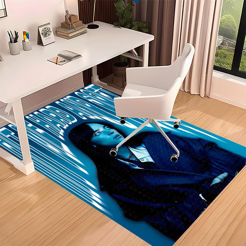1pc Singer Billie Eilish1 Print Area Rug - Soft, Washable Non-Slip Indoor Mat for Office Chairs, Living Room, Home Office Decorative Rug