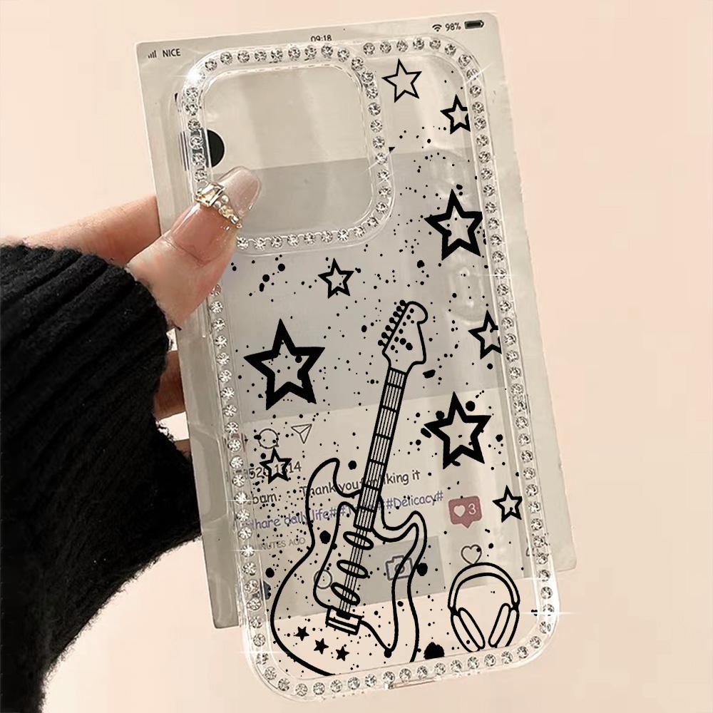Bracelet Chain Phone Case For iPhone 17 16 15 13 14 for 17Air 17 12 14 16 Pro 17 14 16 Pro Max Sparking Diamond Cute Pattern Hard Cover With Lanyard