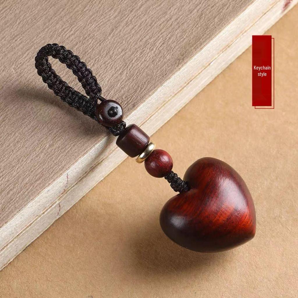 Rosewood Heart Keychain & Phone Charm for Men and Women