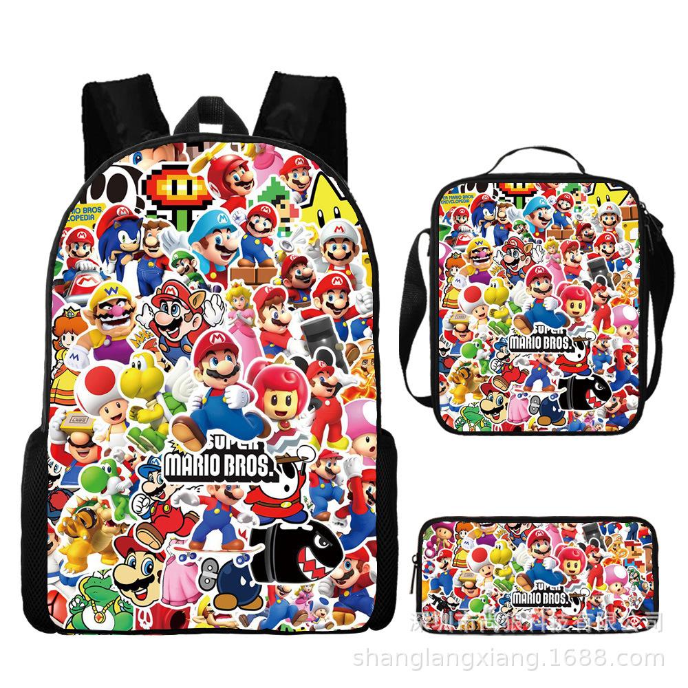 Mario, Schooltas Basisschool en Middelbare School, Rugzak voor Kinderen, Cartoon Rugzak. shoulder bag