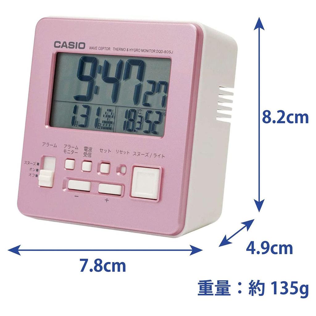 CASIO Alarm Clock Radio Pink Digital Small Snooze with Light DQD-805J-4JF