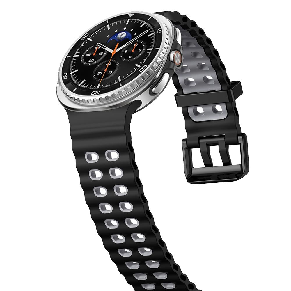 Sport-Silikonband für Samsung Galaxy Watch 8 classic 46mm Zweifarbiges Marineblaues Armband Riemen Galaxy Watch 8 40mm 44mm Armband