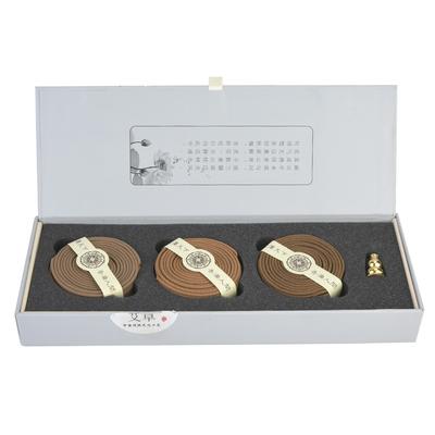 Three Flavor 4‑Hours Natural Coil AgilawoodSandalwoodWormwood Incense with Gift Package