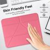 For iPad (2025)/iPad 10.9 (2022) Case Magnetic Closure Origami Stand Transparent Leather + TPU + Clear Acrylic Back Cover