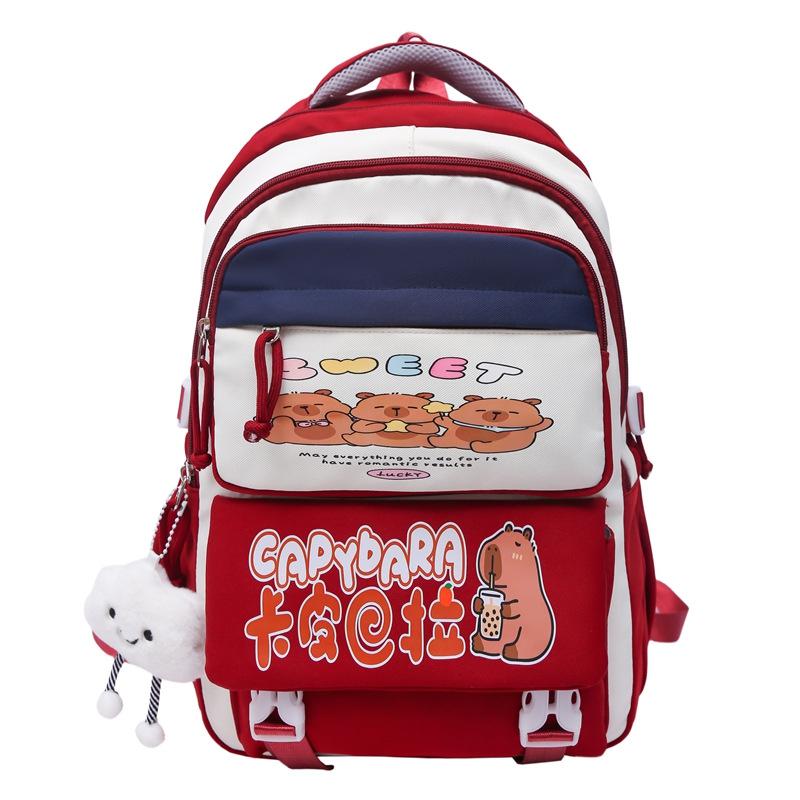 Cute Capybara Cartoon Cute Primary School Student Large Capacity Japanese Backpack