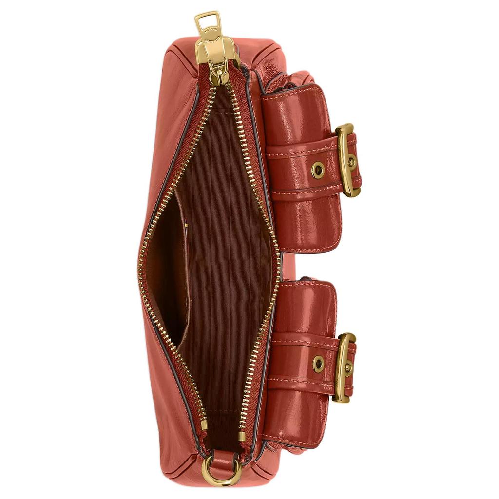 Coach Ashton 25 External Snap Pocket Leather Shoulder Bag Women Shoulder Bag Cinnamon Gold CBJ01-IMYW7